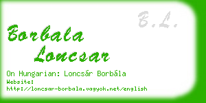 borbala loncsar business card