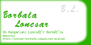 borbala loncsar business card